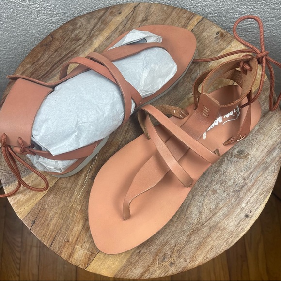 Free People Shoes - Free People l 39 Vacation Day Leather Wrap Lace-Up Ankle Gladiator Thong Sandals